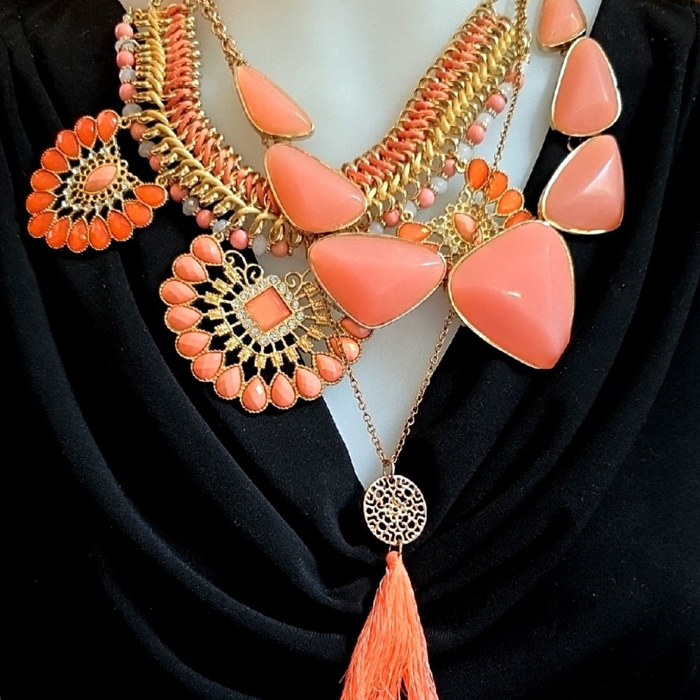 Trio Peachy Necklaces - Curated Bundle